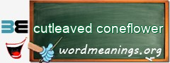 WordMeaning blackboard for cutleaved coneflower
